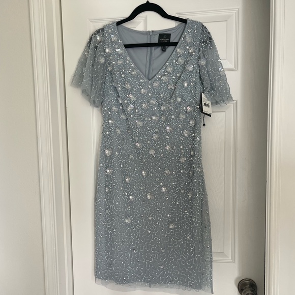 Adrianna Papell brand new sequin flutter-sleeve dress - Picture 7 of 8